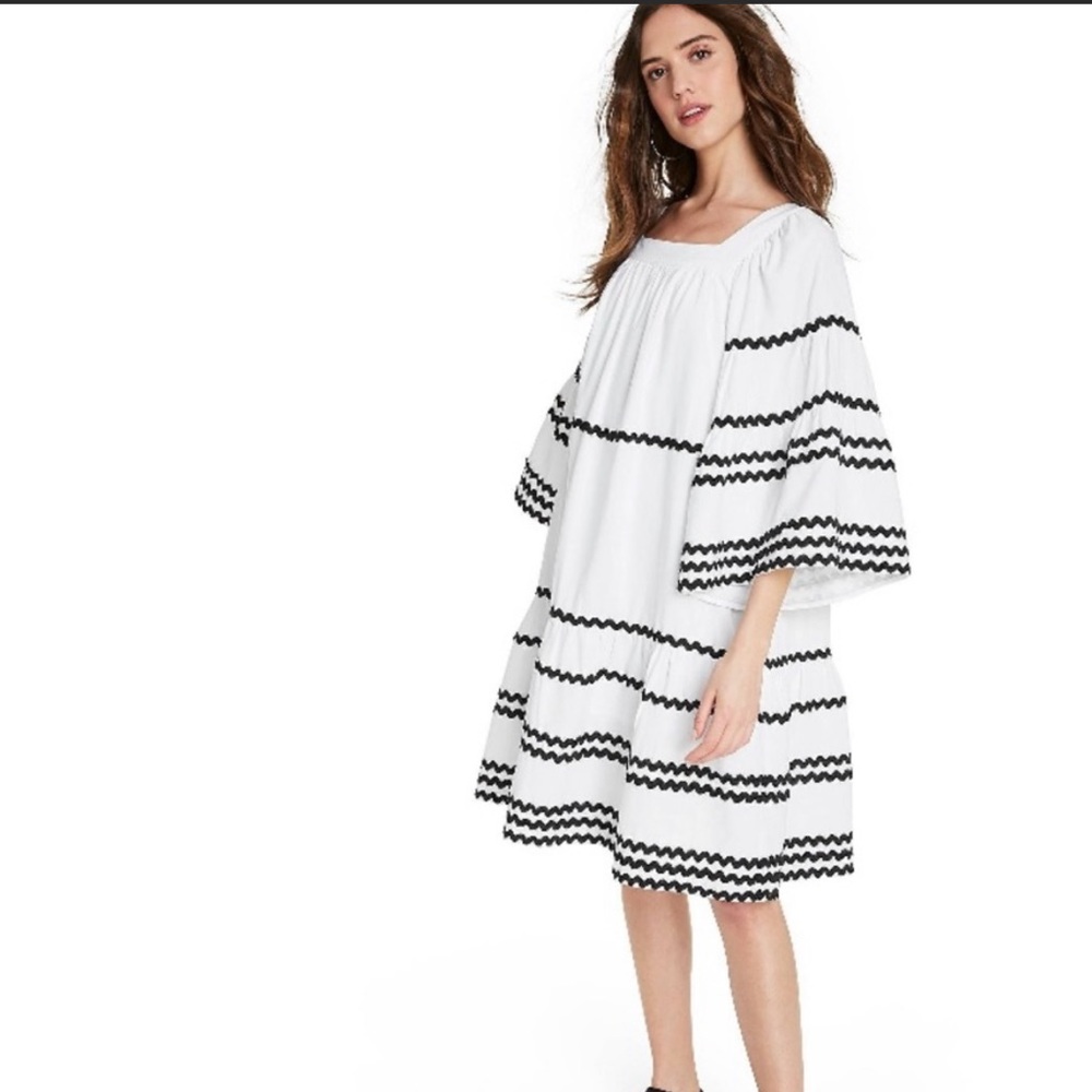 Lisa Marie Fernandez Ric Rac Flare Sleeve Dress